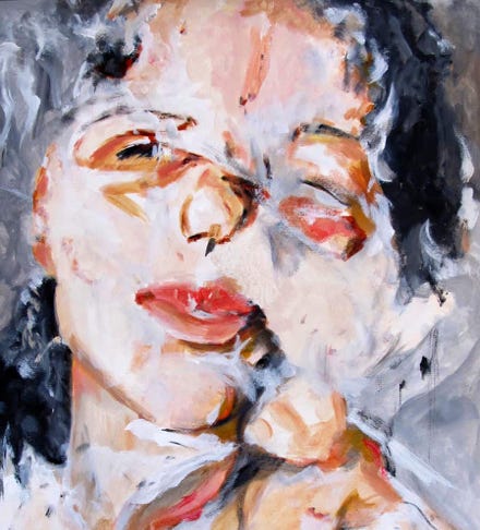 Womanface 70x50 cm, acryl, Jan Thie 08/18