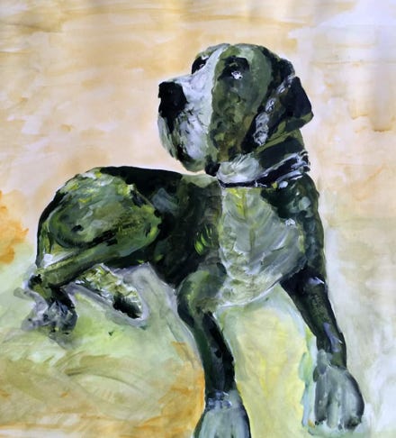 Schilderij van een hond